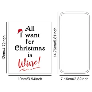 Tableau des dimensions détaillées pour les étiquettes de bouteilles de vin de Noël