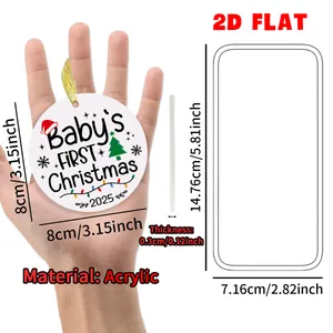 Details zu den Maßen des Acryl-Weihnachtsanhängers und der festlichen Druckmotive
