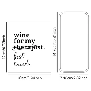 Technische Zeichnung mit 12x10cm und 14,76x7,16cm Maßen für originelle Weinflaschenaufkleber
