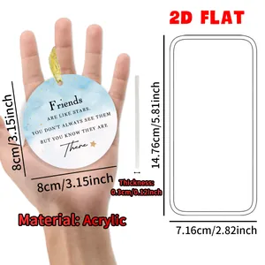 Weihnachtsanhänger aus Acryl für Freunde, 8cm runde Plakette mit goldener Kordelaufhängung