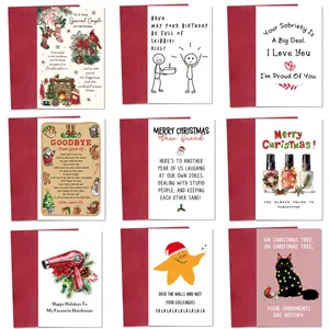 Funny Christmas Greeting Cards With Envelopes Humorous Xmas Cards For Friends Family Colleagues Holiday Blessing Stationery Set