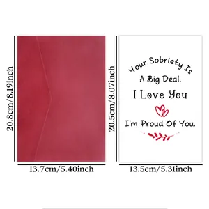 Funny sobriety Christmas card set with a dark red envelope and motivational message