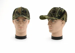 Vorder- und Seitenansicht der taktischen Baseballkappe mit Blatt-Tarnmuster für Outdoor
