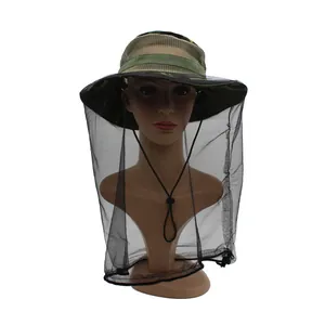 Chapeau moustiquaire camouflage pour la randonnée et la pêche avec jugulaire réglable
