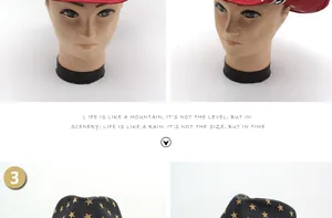 Dettaglio di cappelli da cowboy in paglia con bordo bandiera USA e motivi a stelle d'oro