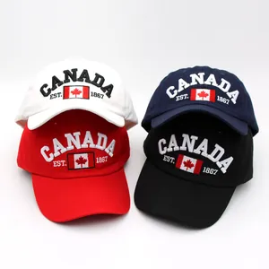 Canada Embroidery Cotton Baseball Cap Adjustable 3D Embroidered Snapback Hat For Men Women Outdoor Casual Sports Sun Hat