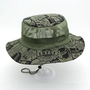 Outdoor camouflage boonie hat with breathable mesh and adjustable chin strap
