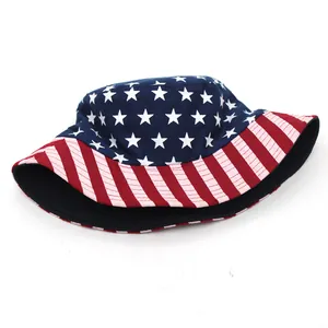 Cappello da pescatore con bandiera americana stelle e strisce per la protezione