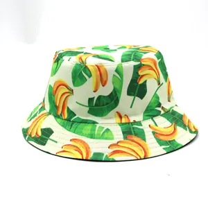 Bob unisexe avec imprimé tropical de bananes et feuilles de palmier pour le soleil