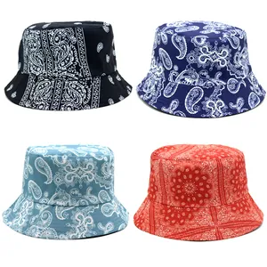Cappello da Pescatore Reversibile in Cotone con Stampa Paisley Unisex Protezione Solare per Streetwear Casual all'Aperto