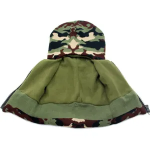 Capuche thermique d'hiver en tricot camouflage avec doublure polaire et fermeture