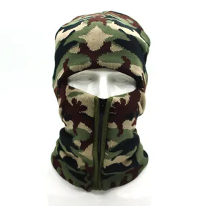 Cagoule de camouflage d'hiver avec fermeture éclair et doublure en polaire chaude
