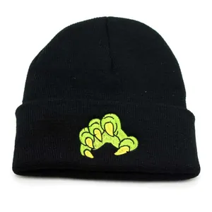 Unisex Monsterkralle Stickerei Strickmütze Herbst Winter Warm Garn Hip Hop Slouchy Skull Cap Outdoor Streetwear Beanie