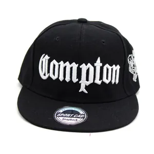 Compton Buchstabe Bestickt Snapback Hut Baumwolle Flache Krempe Hip Hop Baseballkappe Verstellbar Streetwear Sonnenhut Herren Damen