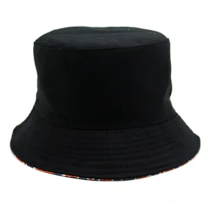Double-sided black bucket hat with Union Jack print, sun protection outdoor sun hat