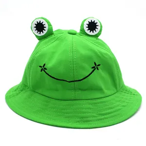 Cute Frog Bucket Hat For Women Men Cotton 3D Eyes Sun Protection Fisherman Hat Summer Outdoor Casual Beach Sunshade Hat