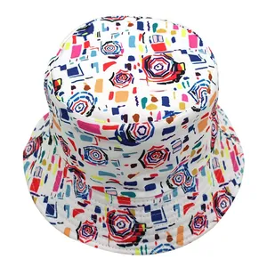 Chapeau bob à la mode avec imprimés géométriques colorés pour la protection solaire