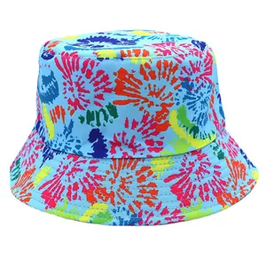 Unisex Casual Graffiti Printed Double Sided Cotton Bucket Hat For Outdoor Travel Sun Protection Shading Fisherman Hat
