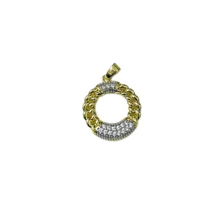 Golden mermaid heart pendant with micro-pave zircons and twisted texture details