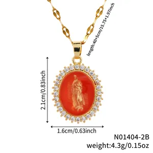 Religieuze hanger afmetingen met 2,1x1,6cm grootte en 40+5cm kettinglengte details