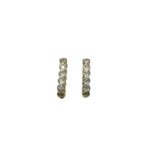 Elegant gold-plated heart-shaped drop earrings with sparkling cubic zirconia stones