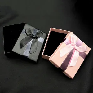 Pink Black Jewelry Gift Box With Satin Ribbon Bow Velvet Pouch For Necklace Bracelet Earrings Storage Gift Packaging Case Anniversary Christmas New Year