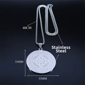 Viking Keltischer Knoten Anhänger aus 304 Edelstahl für Herren mit 60cm Kette