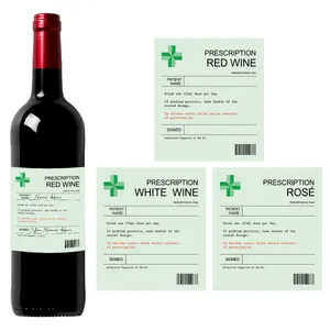 Funny Prescription Wine Bottle Labels Novelty Medical Theme Stickers For Christmas Wedding Birthday Party Prank Gift Bottle Decor