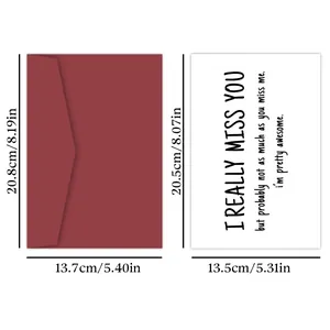 Funny greeting card with envelope and size specs, perfect for birthday humor and gifts