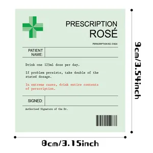DIY prescription wine bottle labels vinyl sticker 9x8cm for Christmas gift novelty