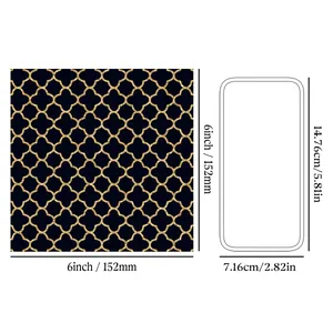Papier décoratif 6x6 pouces trèfle noir et or pour scrapbooking avec guide de taille