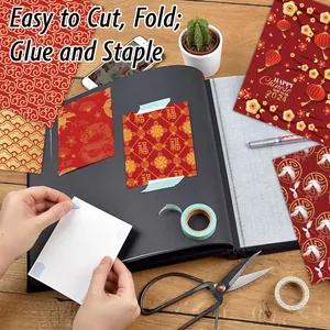 Χαρτί για scrapbooking Κινέζικο Νέο Έτος 2024 με σχέδια δράκου και λουλουδιών