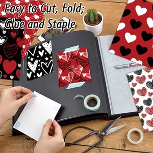 DIY Valentine heart scrapbook paper kit for romantic photo albums and craft projects