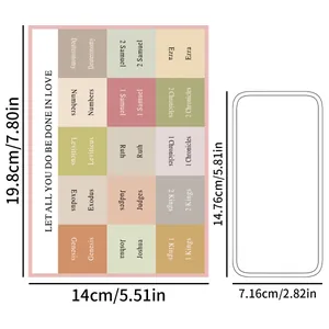 Adesivi per indice biblico con design colorato a quadratini e citazioni delle Scritture