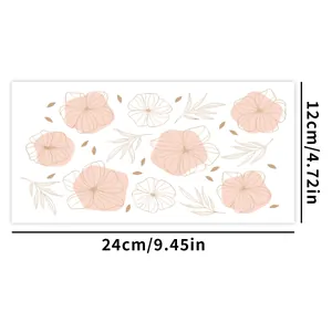 Detailansicht minimalistischer Blumen-UV-DTF-Sticker für 16oz Libbey Glas-Trinkbecher