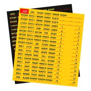 Self-adhesive color circuit breaker panel labels for home electrical box identification
