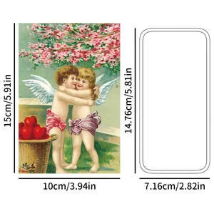 Set of 12 vintage Cupid Valentine's Day decorative postcards with size specifications