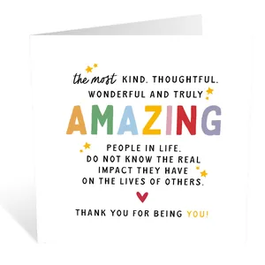 Detail of funny birthday card with vibrant text and stars on minimalist white background