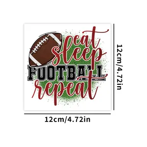 Détail de l'autocollant transfert UV DTF football de 12cm pour gobelets en verre 16oz