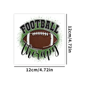 Détail de l'autocollant UV DTF Football Therapy de 12cm pour gobelets de 16oz