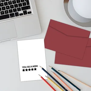 Divertente biglietto 'YOU AS A MOM' con design a cinque stelle e busta bordeaux