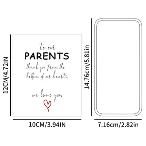 Detailed size chart for the heart-printed wine bottle stickers and decorative stand
