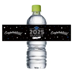 Wasserflaschenetiketten Abschlussfeier 2025 Glückwunschaufkleber für die Party