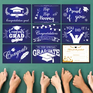 Graduation Party Advice Cards Congrats Grad Message Greeting Cards For Ceremony Anniversary Souvenirs Black Gold White Paper Card