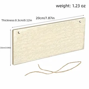 Targa in legno rettangolare con corda e finitura a grana naturale 20x10cm