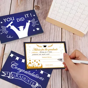 2025 Graduation Party advice cards and greeting card set on a light wood background