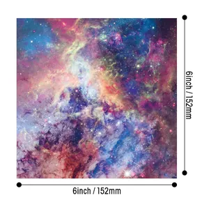 Detaillierte Größenangabe für quadratisches Galaxie-Scrapbook-Materialpapier, 152 mm