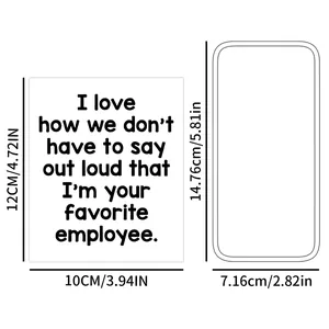 Size chart for self-adhesive humor stickers and bottle labels for office party decor
