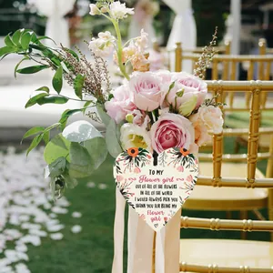 Wedding heart wooden plaque with floral print on gold chair with pink roses