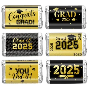 Class of 2025 Graduation Party Candy Stickers Graduation Ceremony Chocolate Wrapper Decor Stickers For Mini Candy Bars